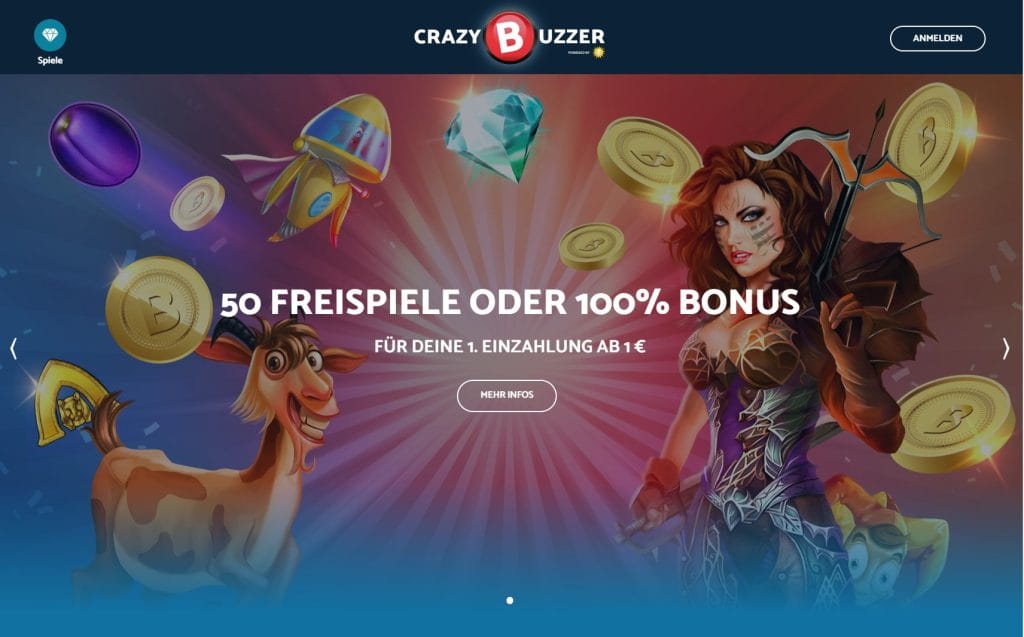 CrazyBuzzer Casino Webseite