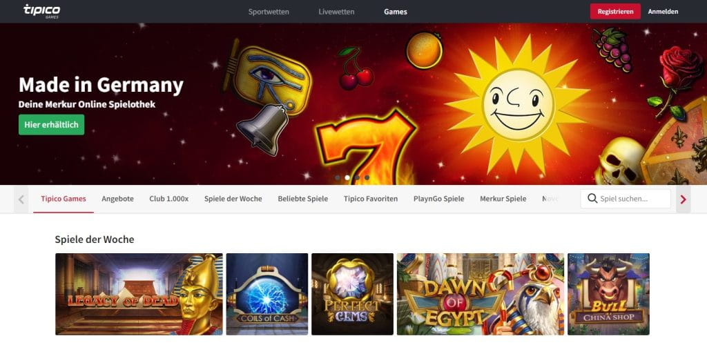 Tipico Games Casino Webseite