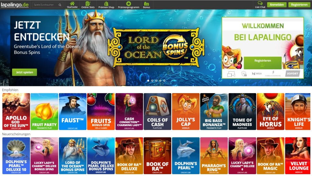 Lapalingo Casino Webseite