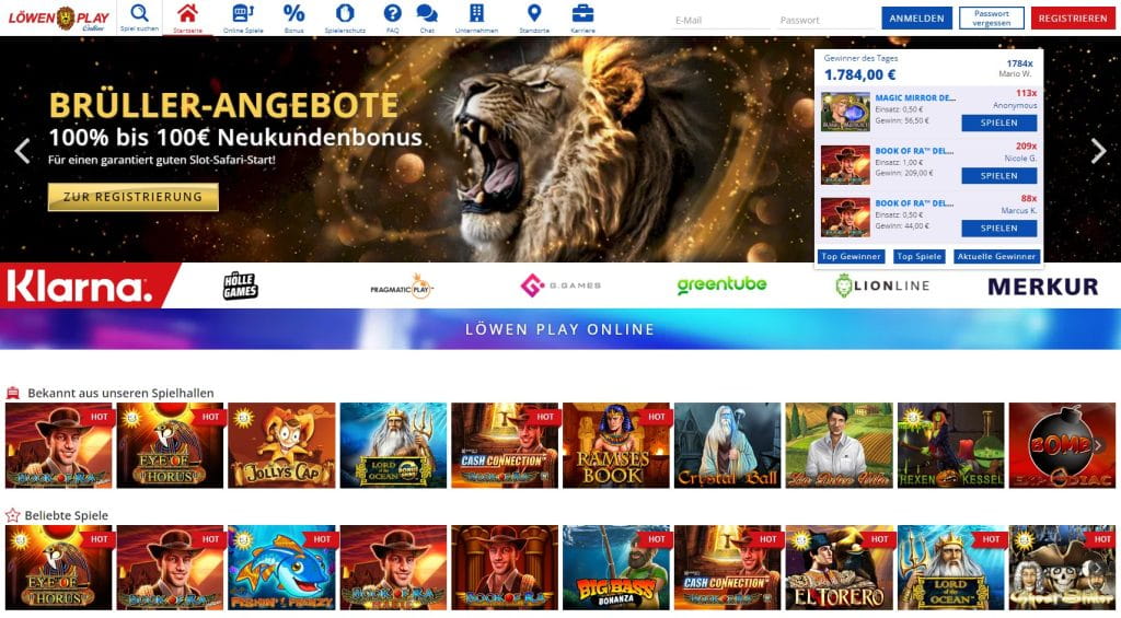 Löwen Play Casino Webseite